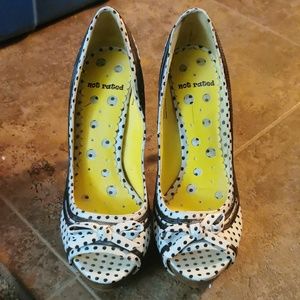 Brand new polka dot peep-toes, size 8